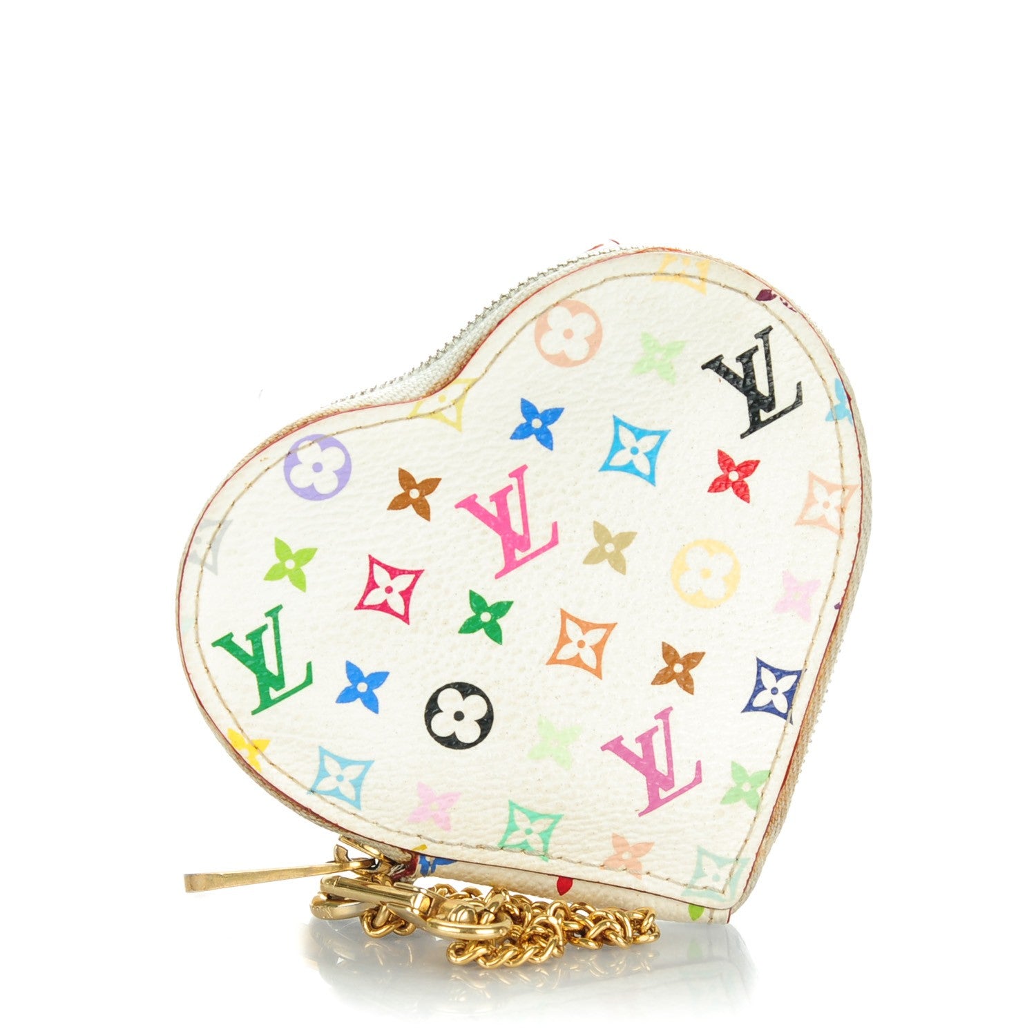Louis Vuitton Monogram Multicolor Coeur Heart Coin Purse White 1 of 8