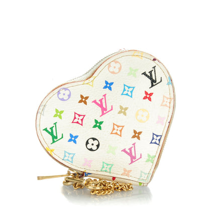 Louis Vuitton Monogram Multicolor Coeur Heart Coin Purse White 1 of 8