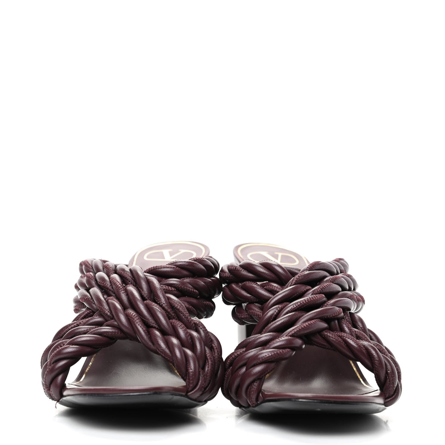 Valentino Garavani Nappa Crisscross Rope Slide Sandals 39.5 Rubin 2 of 8