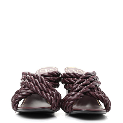 Valentino Garavani Nappa Crisscross Rope Slide Sandals 39.5 Rubin 2 of 8