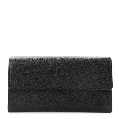Chanel Caviar Timeless CC Large Gusset Flap Wallet Black 1 of 8