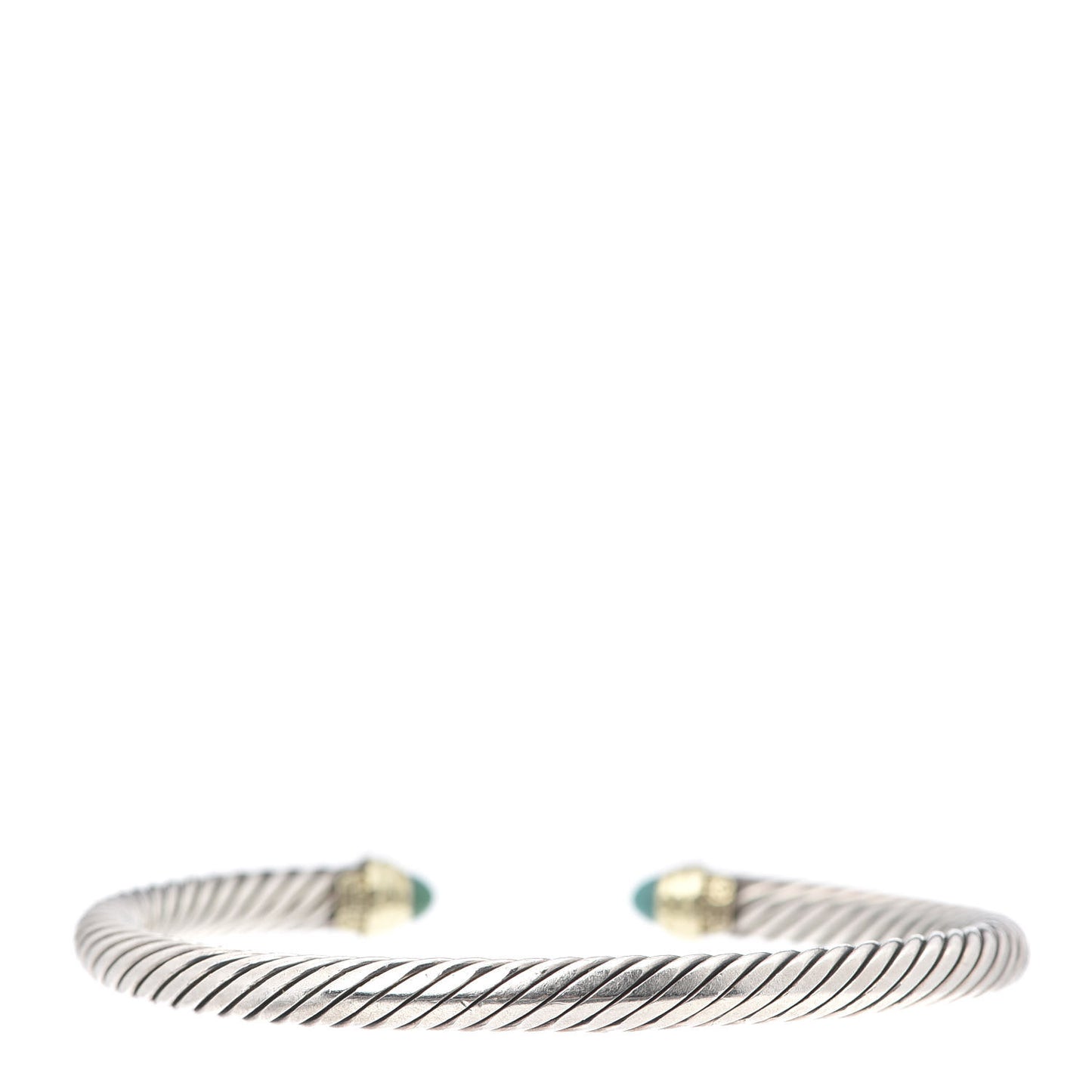 Sterling Silver 14K Yellow Gold Turquoise 5mm Cable Classics Petite Color Bracelet