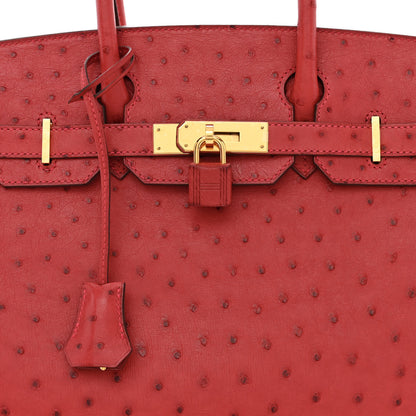 Hermes Ostrich Birkin 30 Rouge Vif 8 of 10