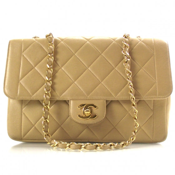 Chanel Leather Quilted Medium Flap Beige 1 of 13