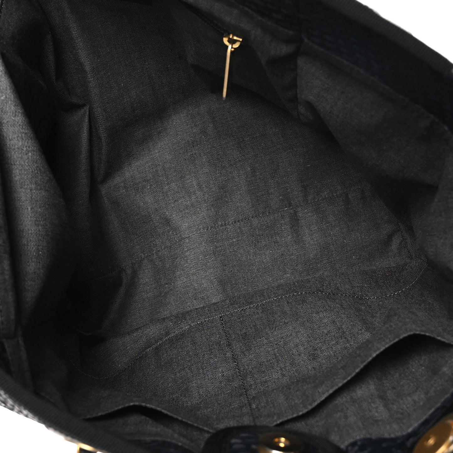 Straw Raffia Calfskin Chain Small Deauville Tote Black