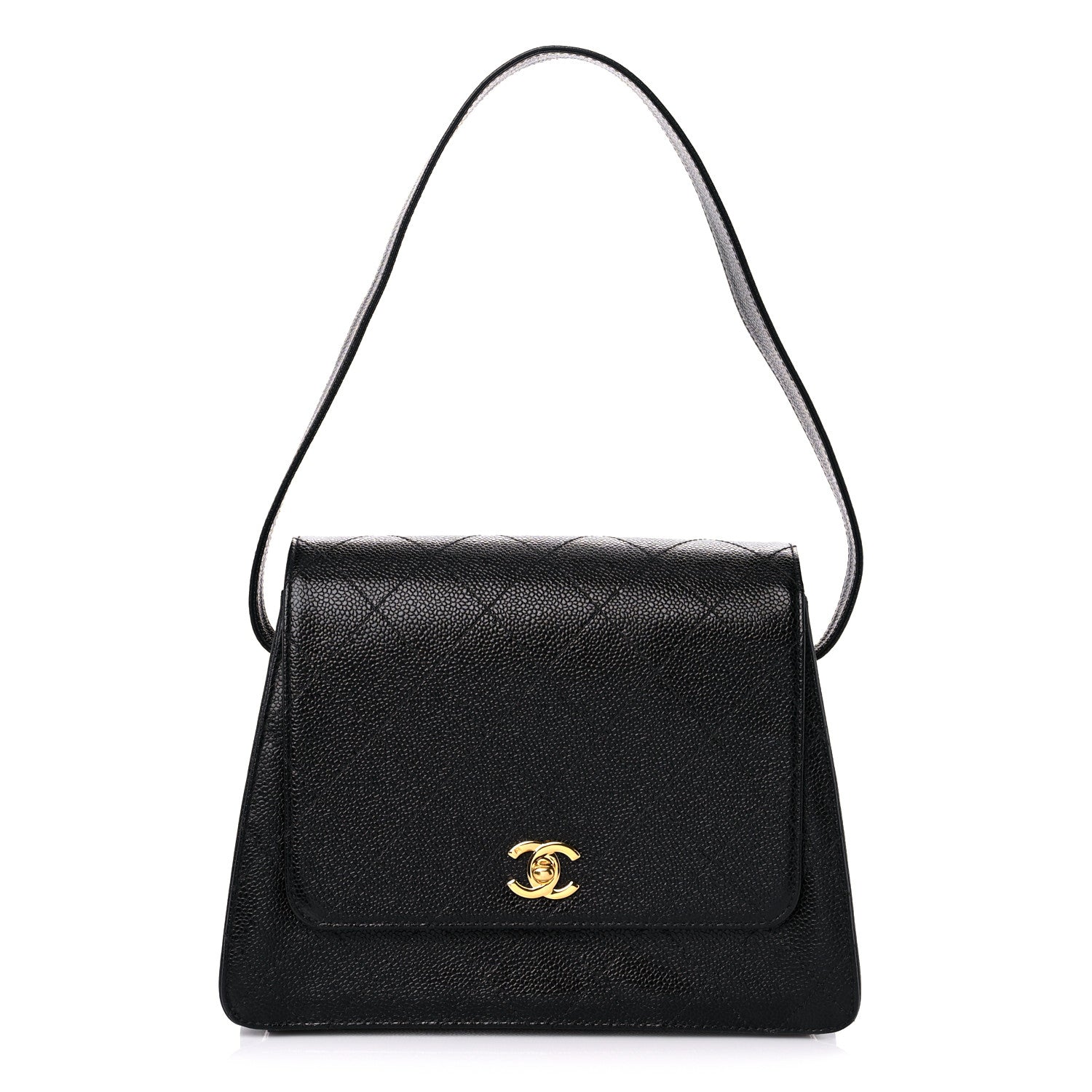 Chanel Caviar Stitched Shoulder Flap Bag Black 1 of 14