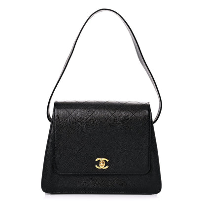 Chanel Caviar Stitched Shoulder Flap Bag Black 1 of 14