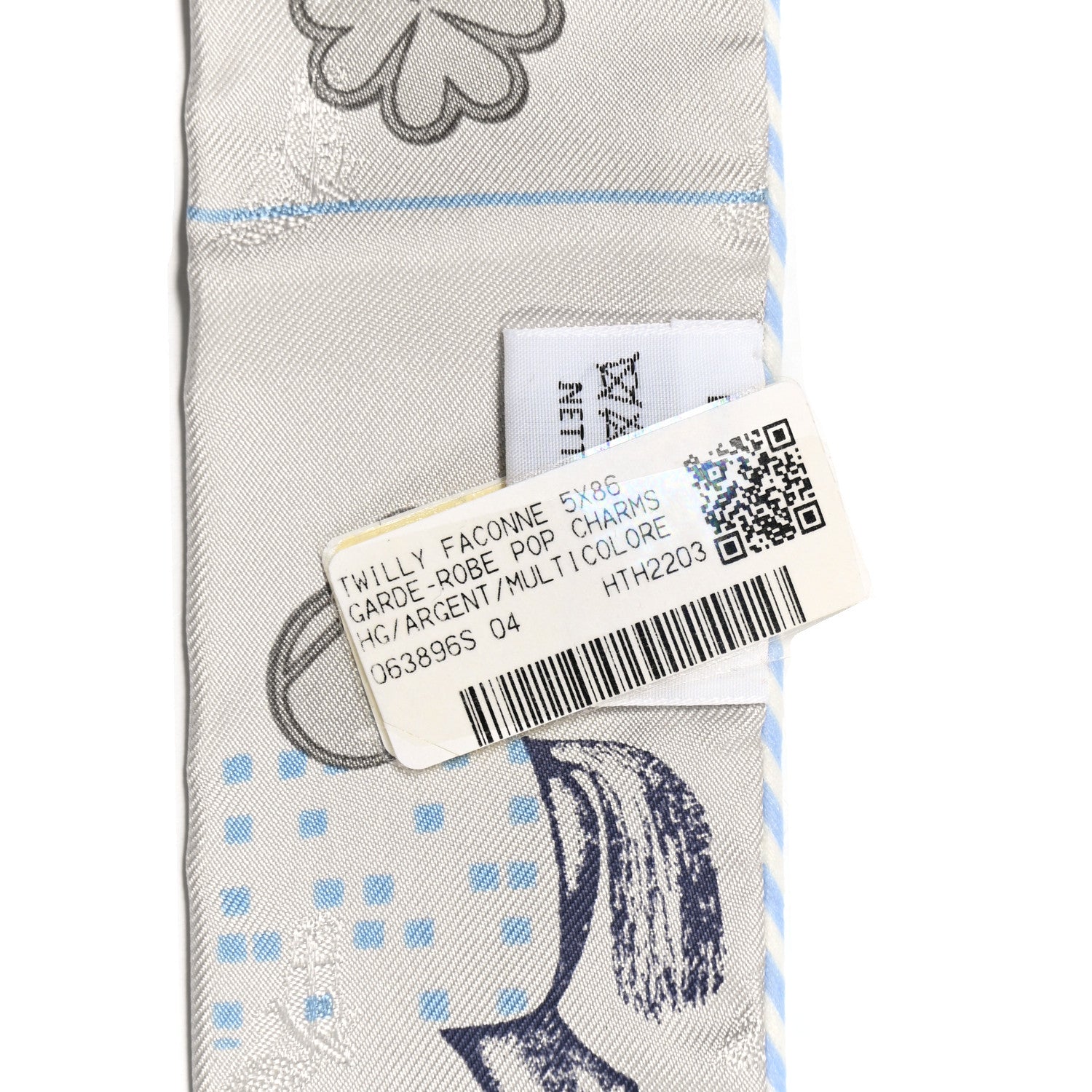 Hermes Silk Garde Robe Pop Twilly Argent Multicolor 4 of 8