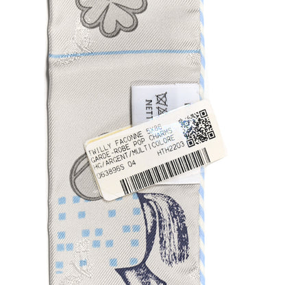 Hermes Silk Garde Robe Pop Twilly Argent Multicolor 4 of 8