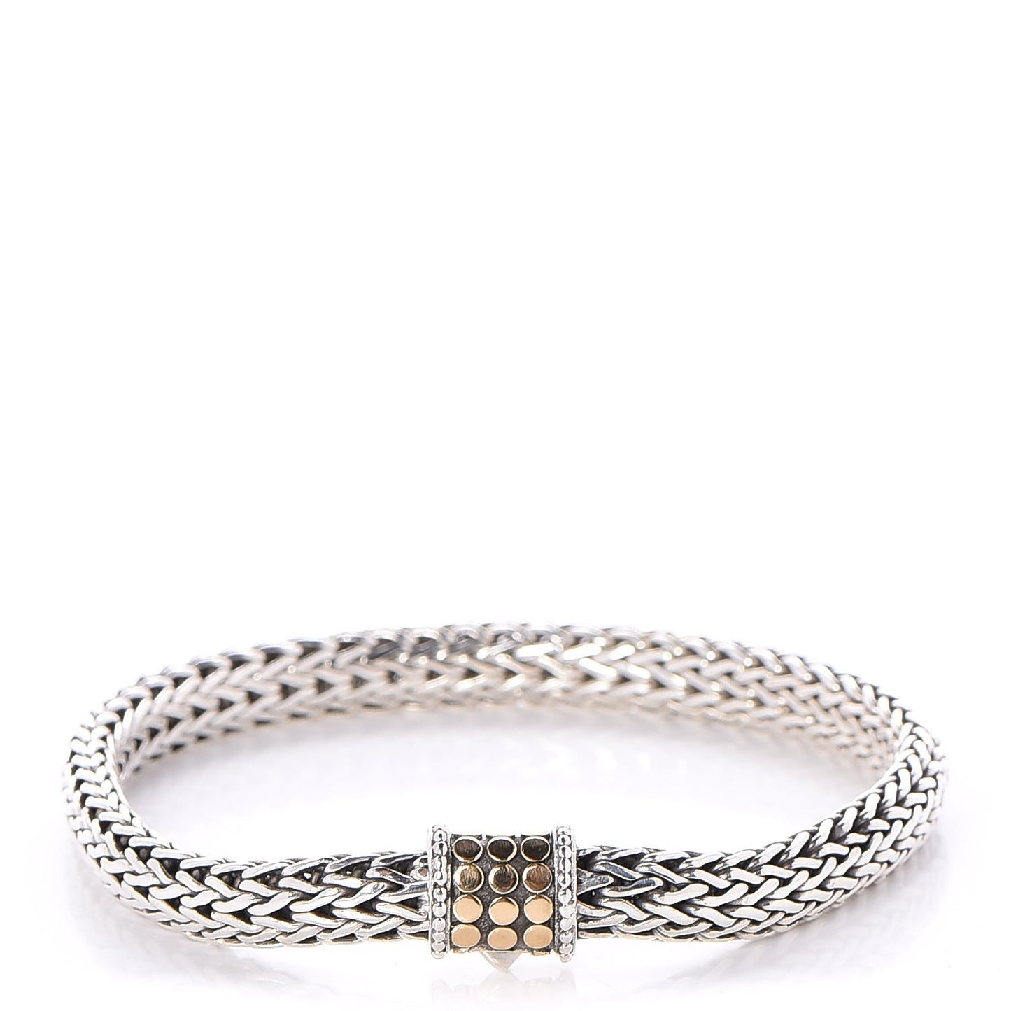 Sterling Silver 18K Yellow Gold 6.5mm Classic Chain Dot Bracelet