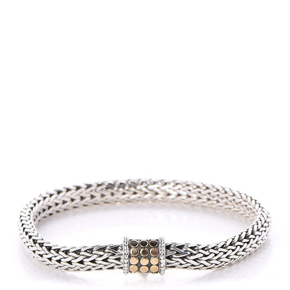 John Hardy Sterling Silver 18K Yellow Gold 6.5mm Classic Chain Dot Bracelet 1 of 5