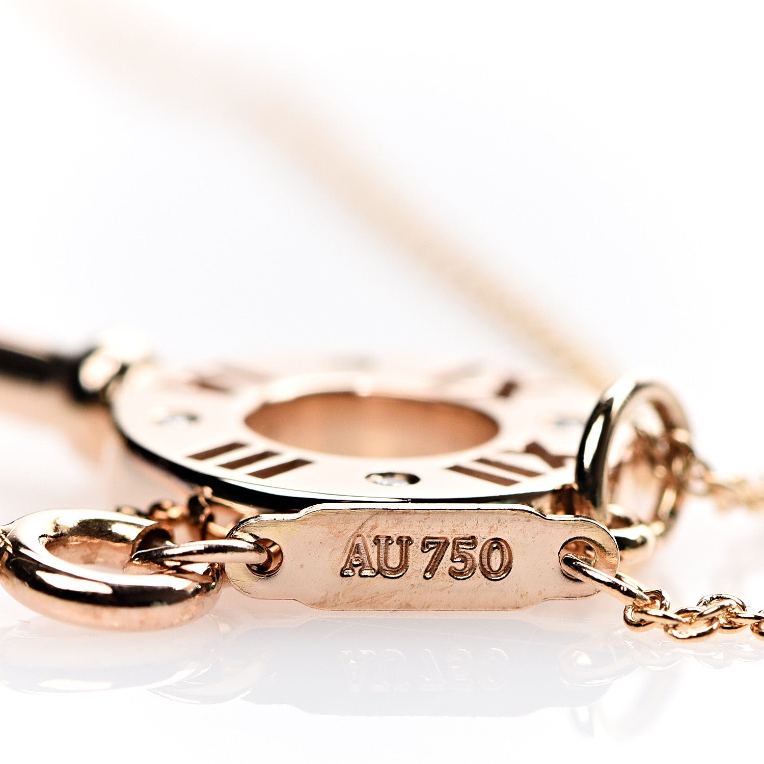 Tiffany 18K Rose Gold Diamond Atlas Pierced Key Pendant Necklace 4 of 7