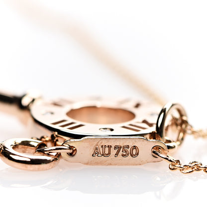 Tiffany 18K Rose Gold Diamond Atlas Pierced Key Pendant Necklace 4 of 7