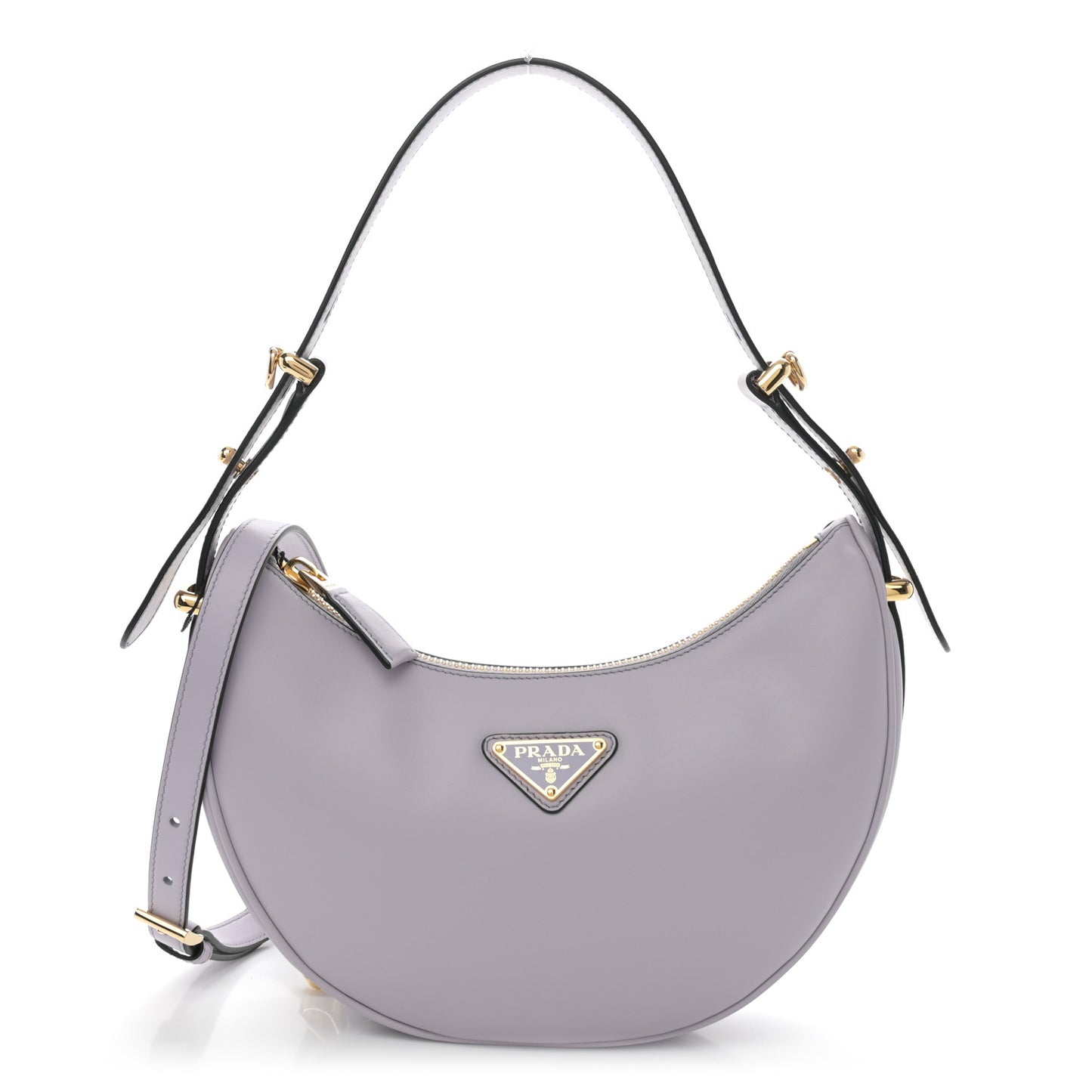 Soft Calfskin Arque Shoulder Bag Glicine