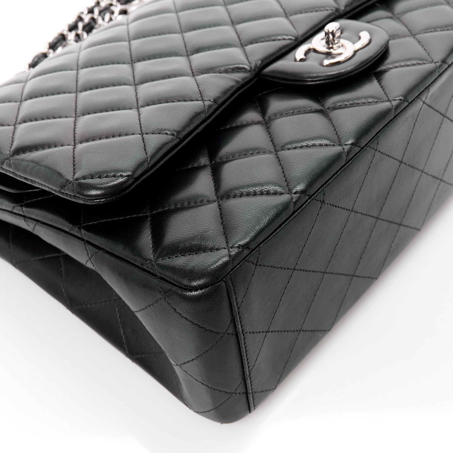 Chanel Lambskin Quilted Maxi Double Flap Black 11 of 15