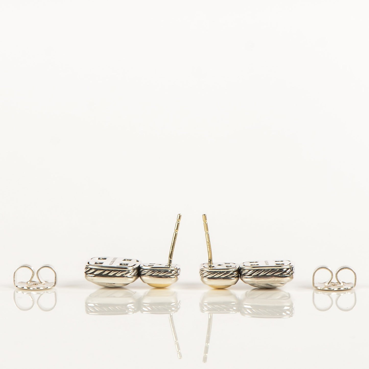 Sterling Silver 18K Yellow Gold Cable Albion Earrings