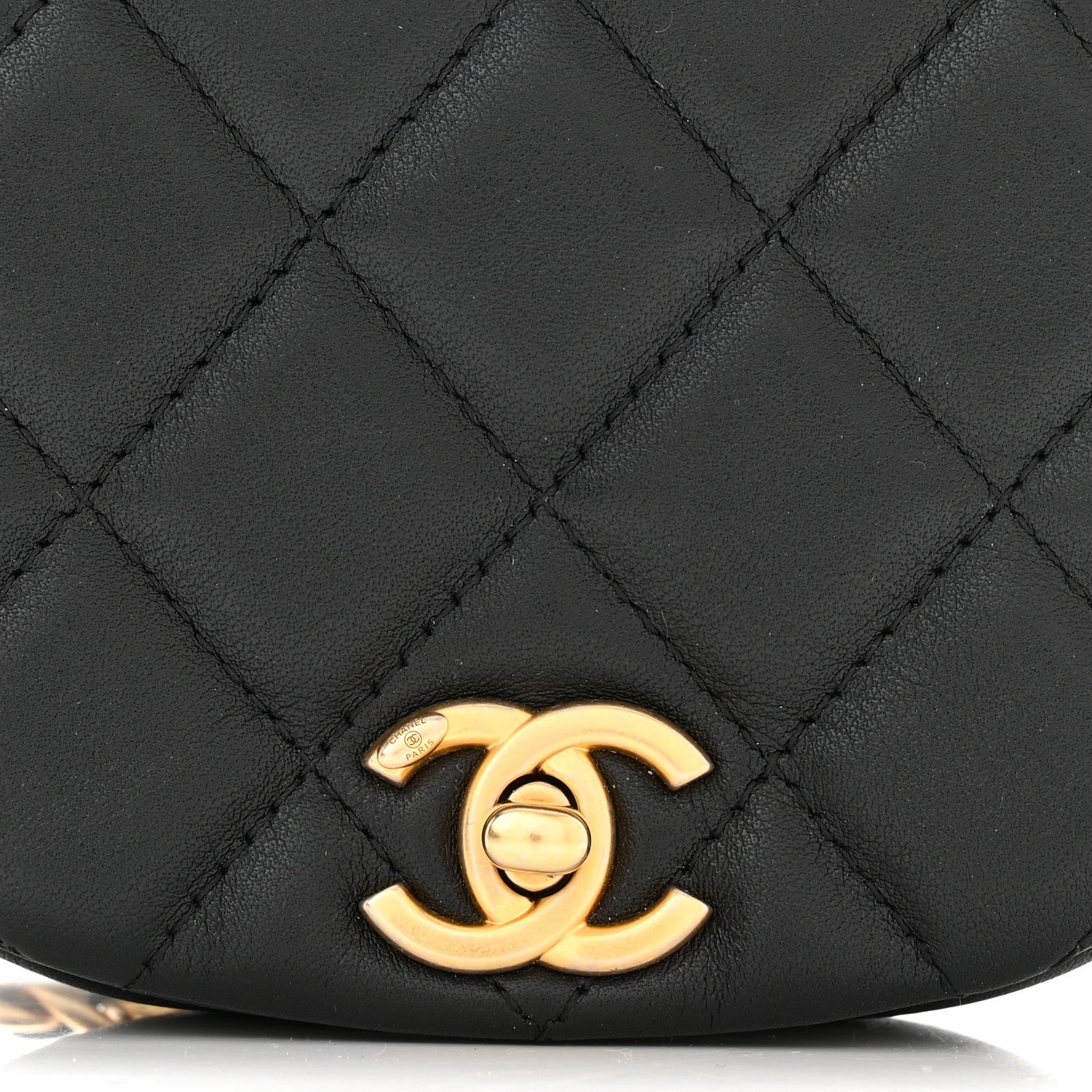 Chanel Calfskin Quilted Mini Coco Mail Clutch with Chain Black 9 of 12