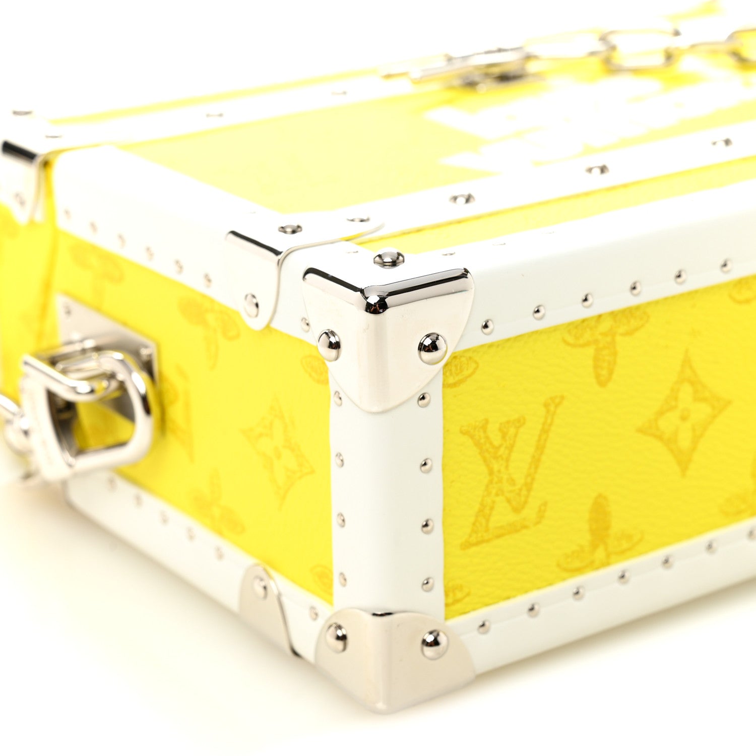 Louis Vuitton Vintage Monogram Everyday LV Clutch Trunk Jaune 8 of 9