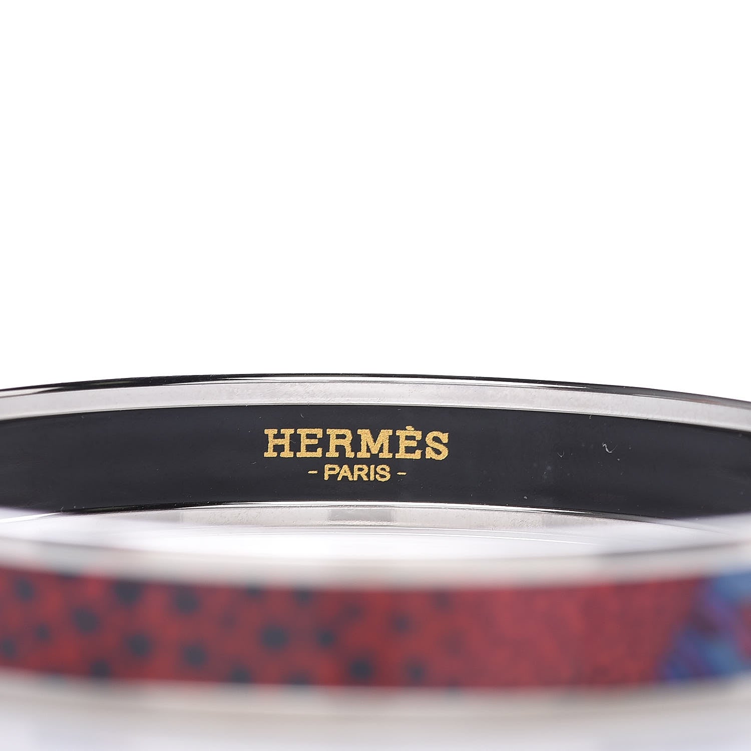 Hermes Enamel Printed Narrow Le Marche De Savana Bracelet 70 Surnatural 3 of 4
