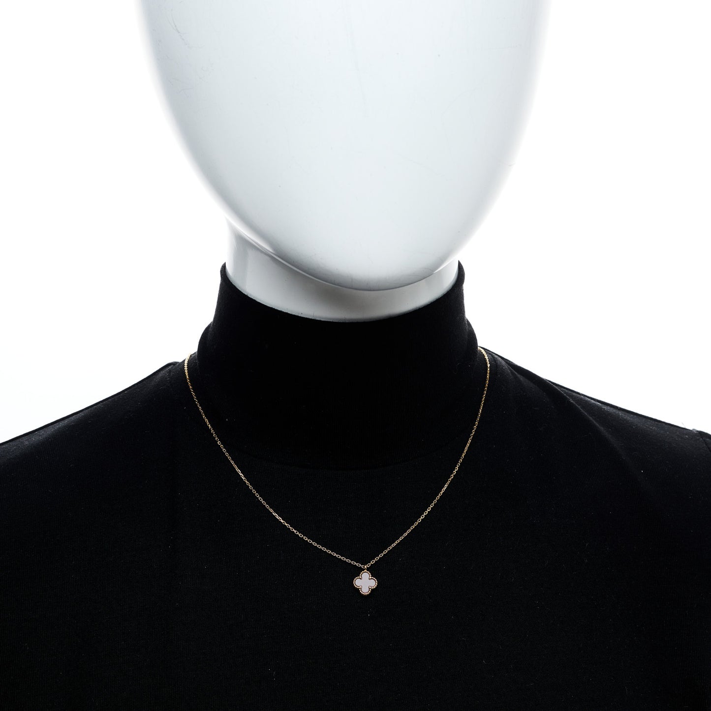 18K Rose Gold Carnelian Sweet Alhambra Pendant Necklace