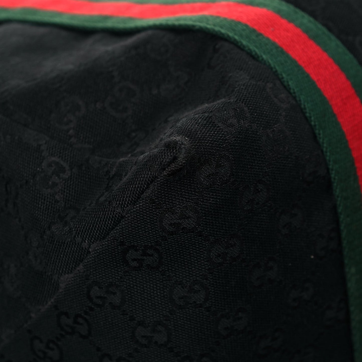 GG Monogram Web Medium Collapsible Carry On Duffle Black