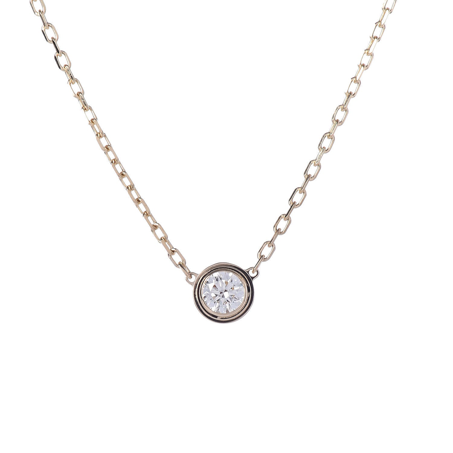 Cartier 18K Yellow Gold Diamond LM D'Amour Pendant Necklace 4 of 7