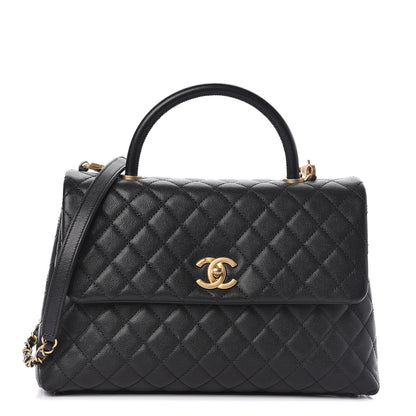 Chanel Caviar Quilted Medium Coco Handle Flap Black 1 of 12