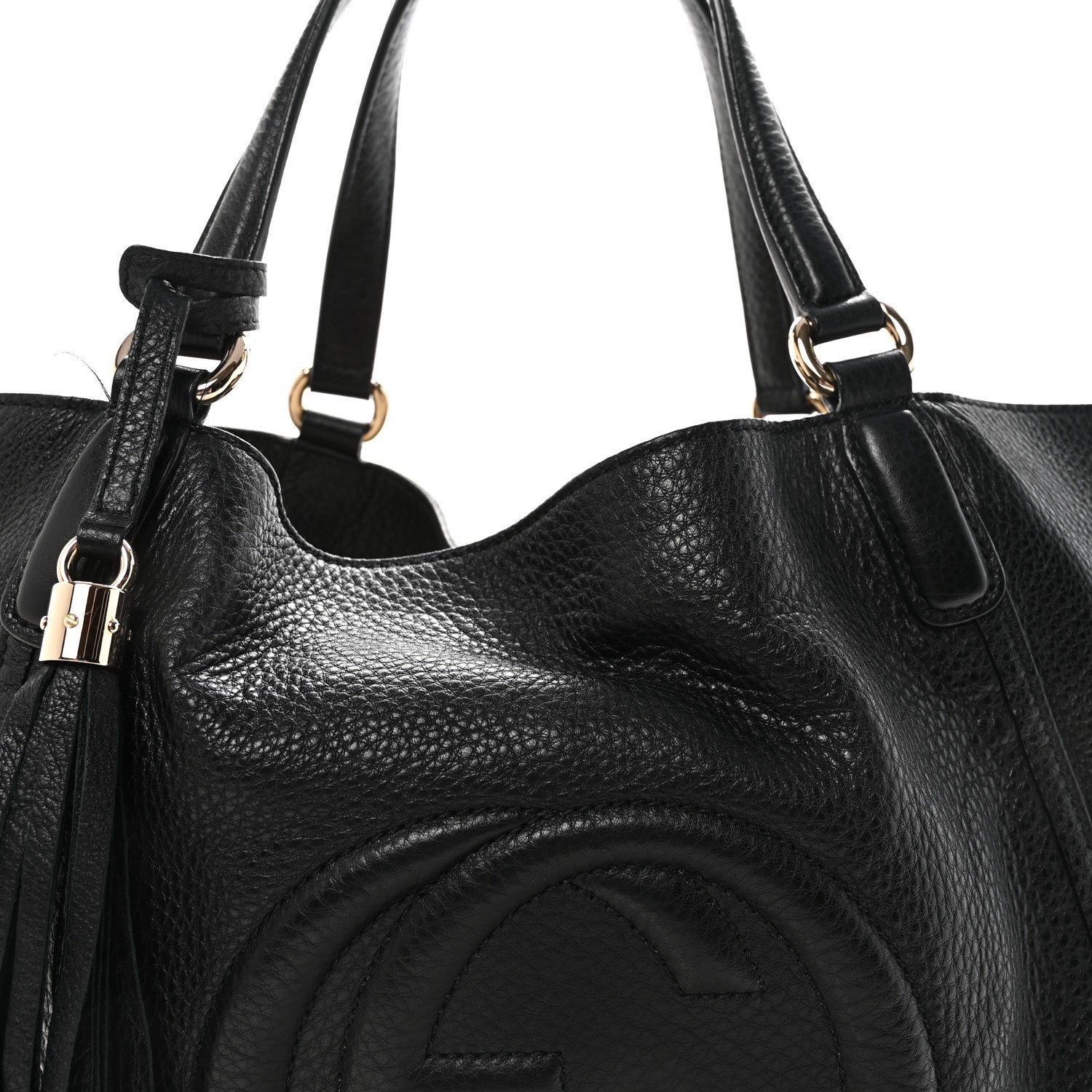 Gucci Pebbled Calfskin Medium Soho Shoulder Bag Black 8 of 10