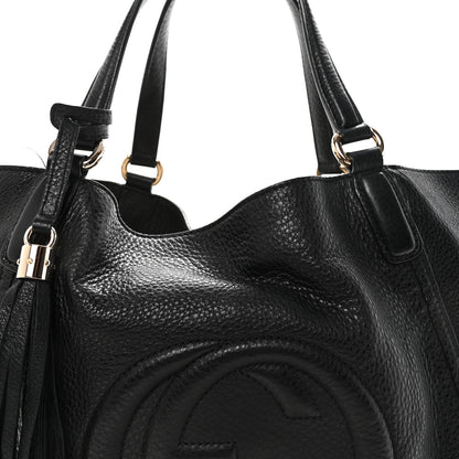 Gucci Pebbled Calfskin Medium Soho Shoulder Bag Black 8 of 10
