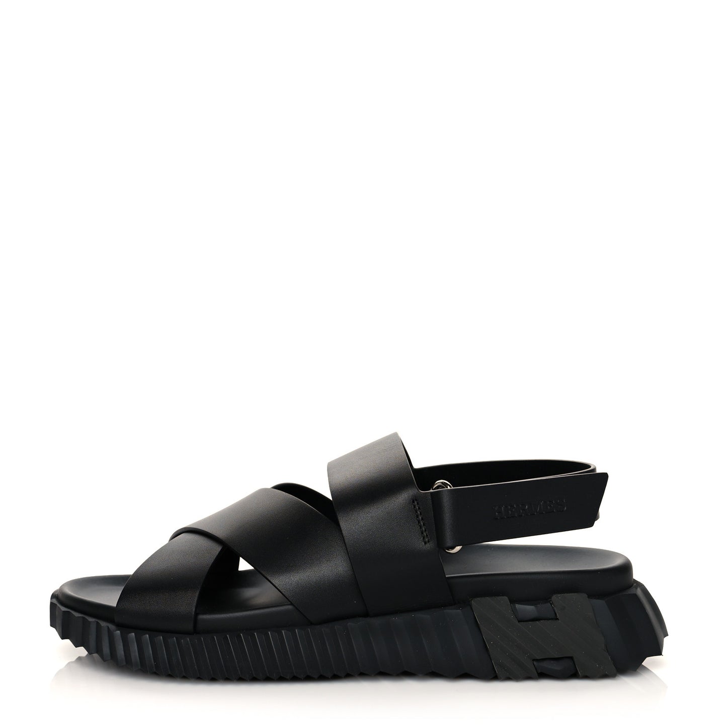 Calfskin Goatskin Mens Electric Sandals 42 Black