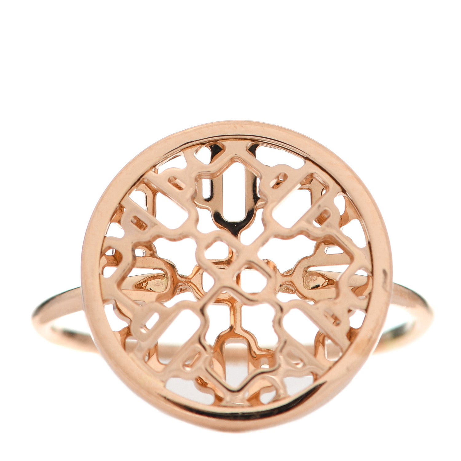 Hermes 18K Rose Gold Chaine D'Ancre Passerelle Ring 51 5.75 1 of 5