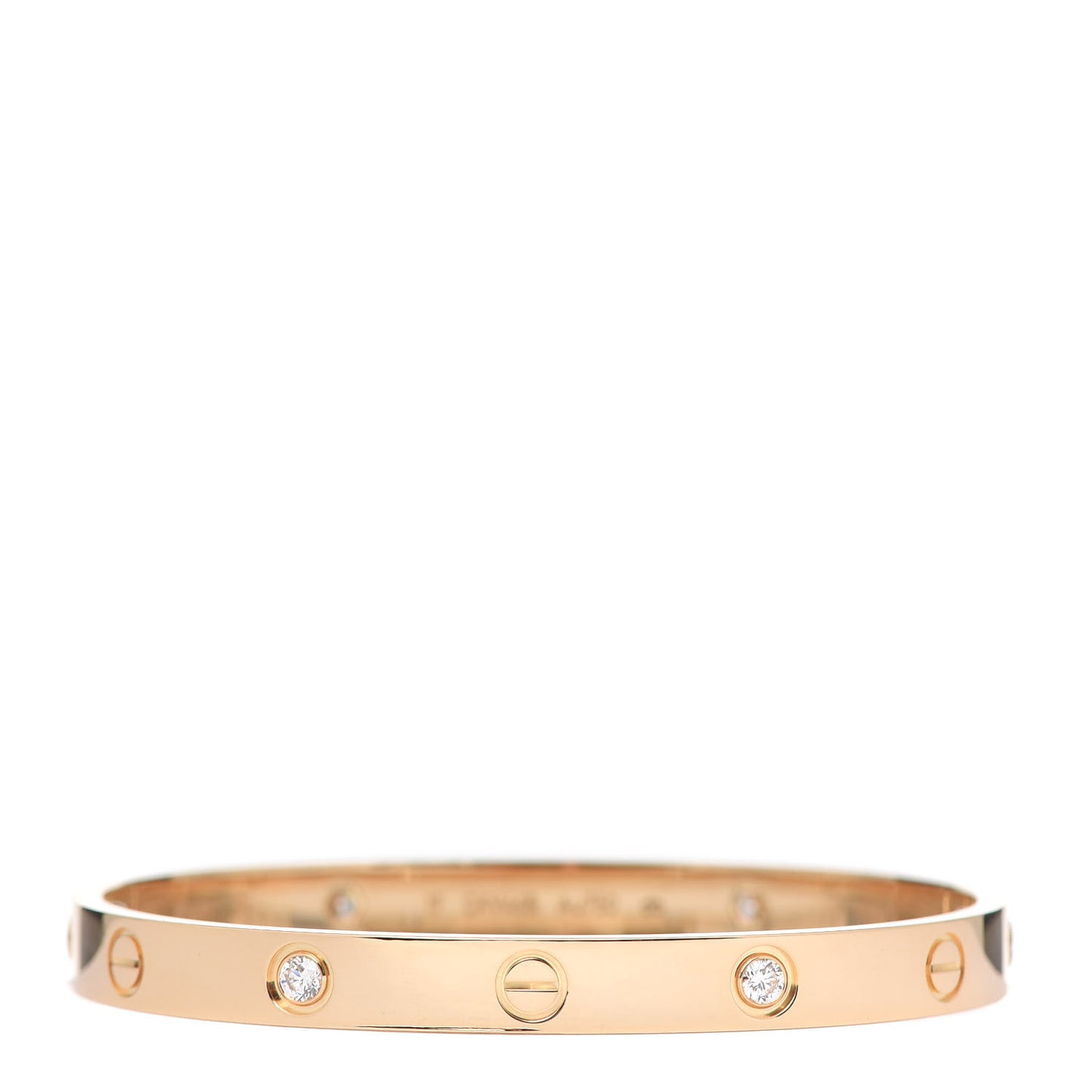 18K Yellow Gold 4 Diamond LOVE Bracelet 17