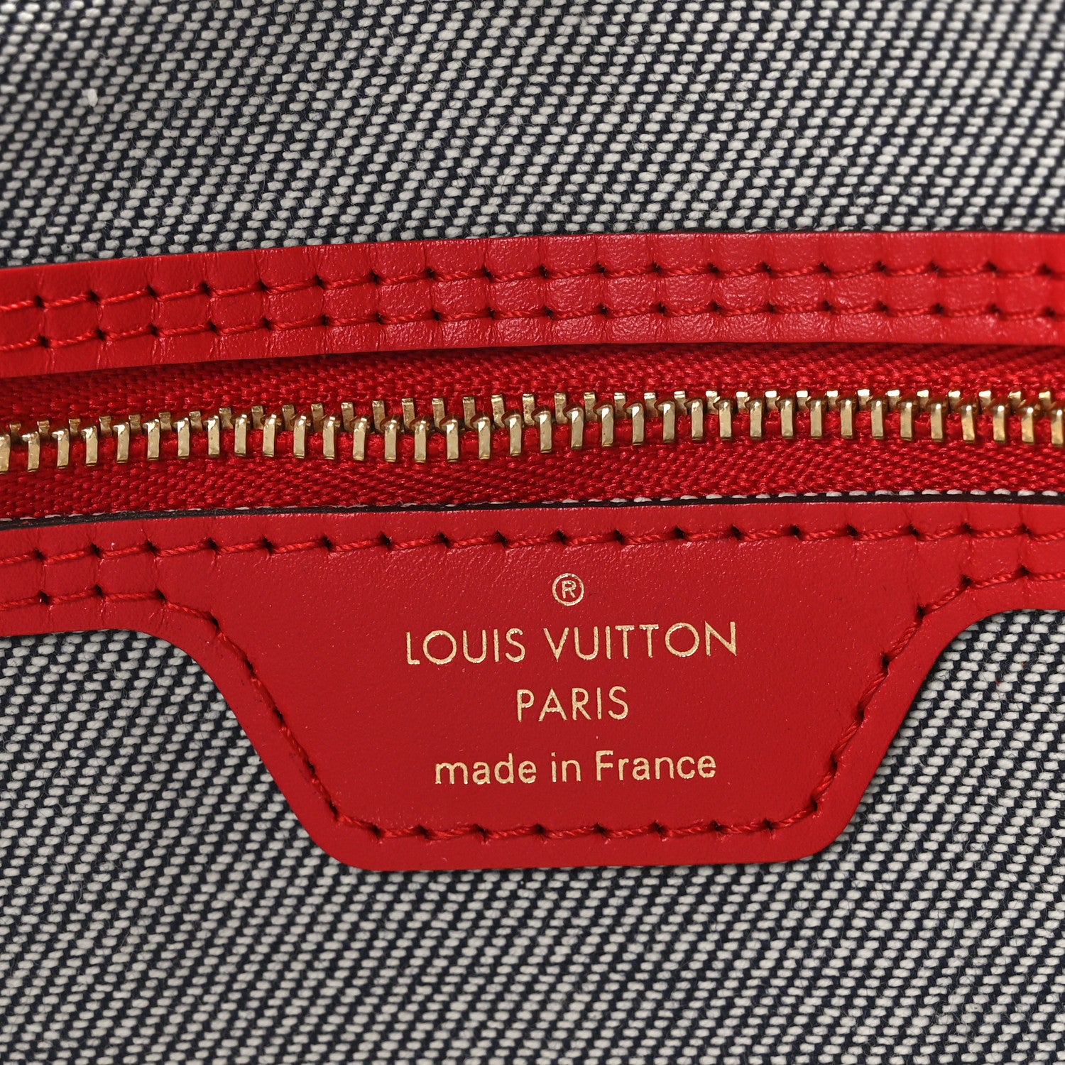 Louis Vuitton Denim Damier Monogram Patchwork Neverfull Blue Rouge 7 of 10