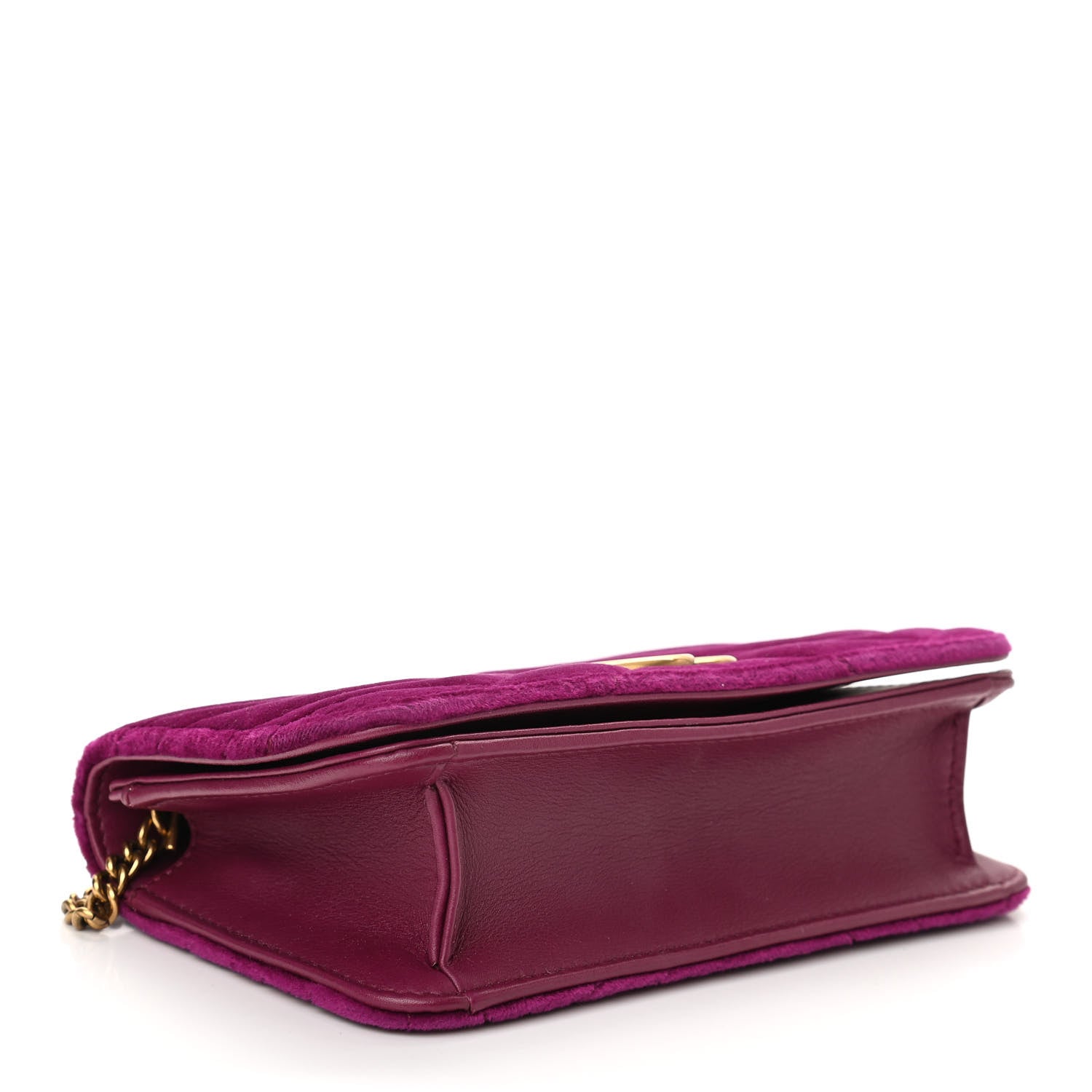 Gucci Velvet Matelasse GG Marmont Mini Bag Fuchsia Violet Cyclamen 4 of 11
