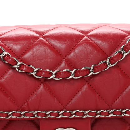 Chanel Crumpled Calfskin Medium Chain All Over Flap Red 8 of 10