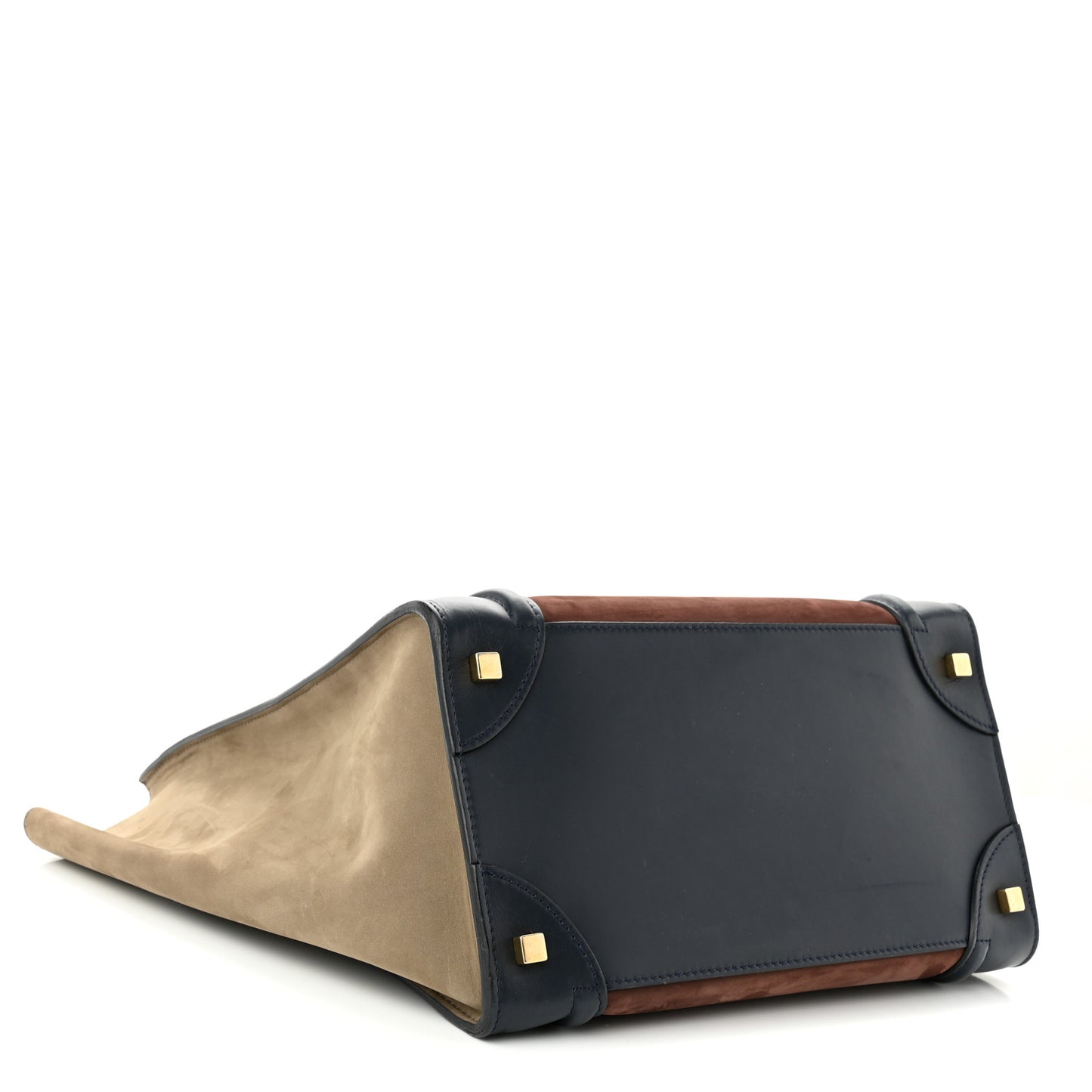 Nubuck Smooth Calfskin Mini Tri-Color Luggage Marron