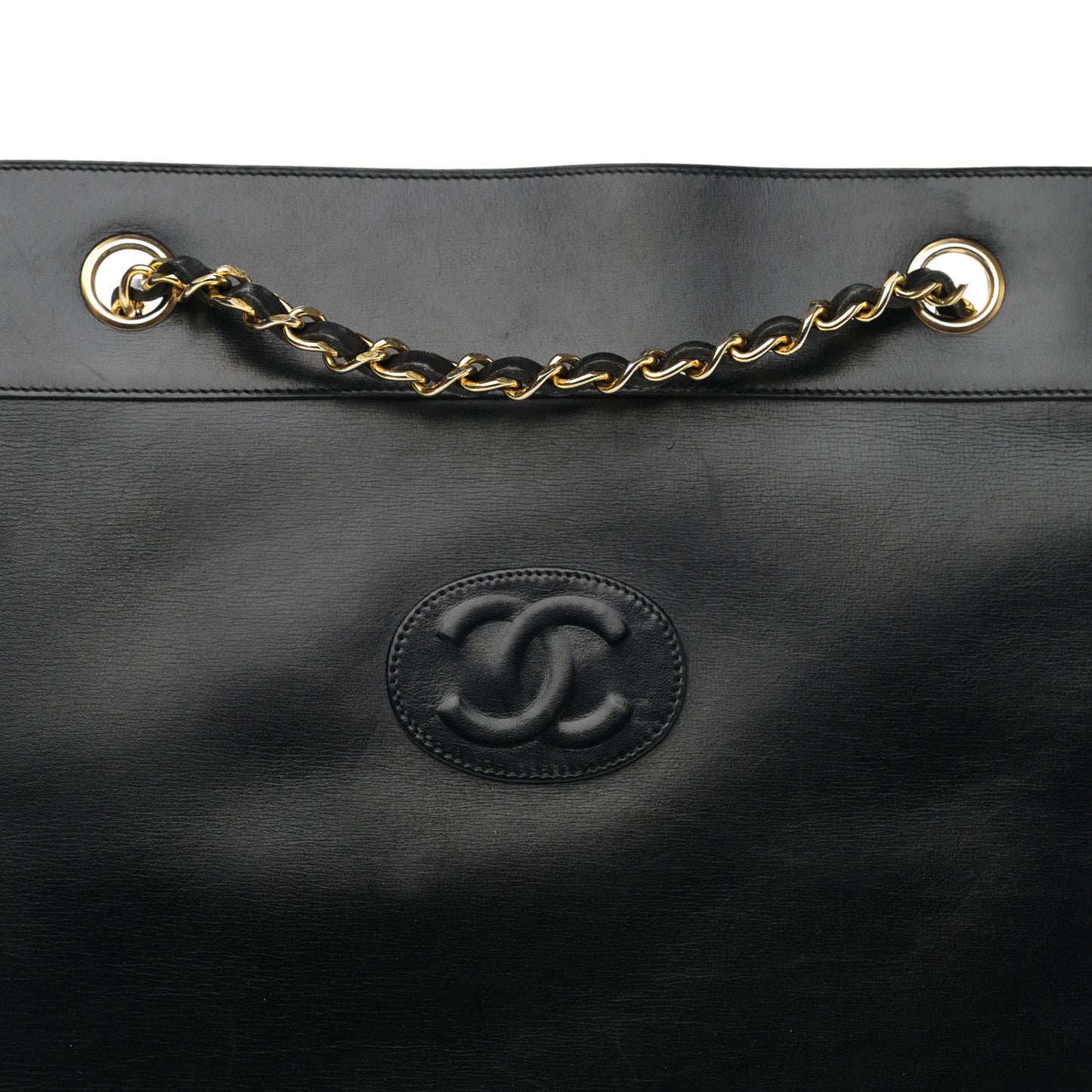Lambskin CC Flat Tote Black