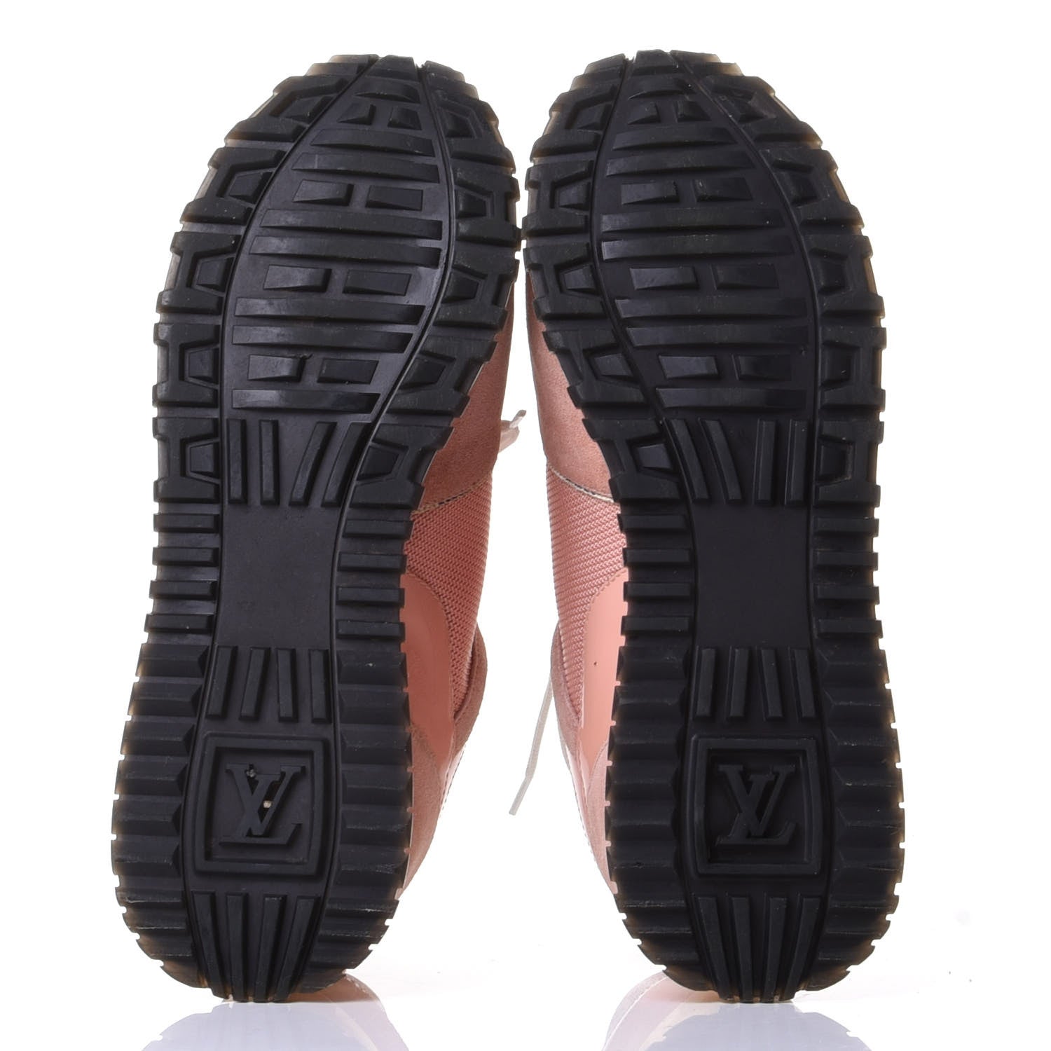 Louis Vuitton Suede Damier Azur Run Away Sneakers 37 Pink 6 of 10