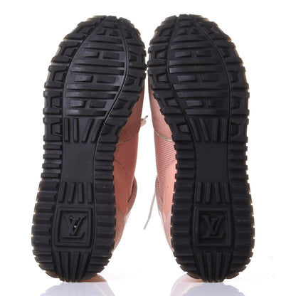 Louis Vuitton Suede Damier Azur Run Away Sneakers 37 Pink 6 of 10
