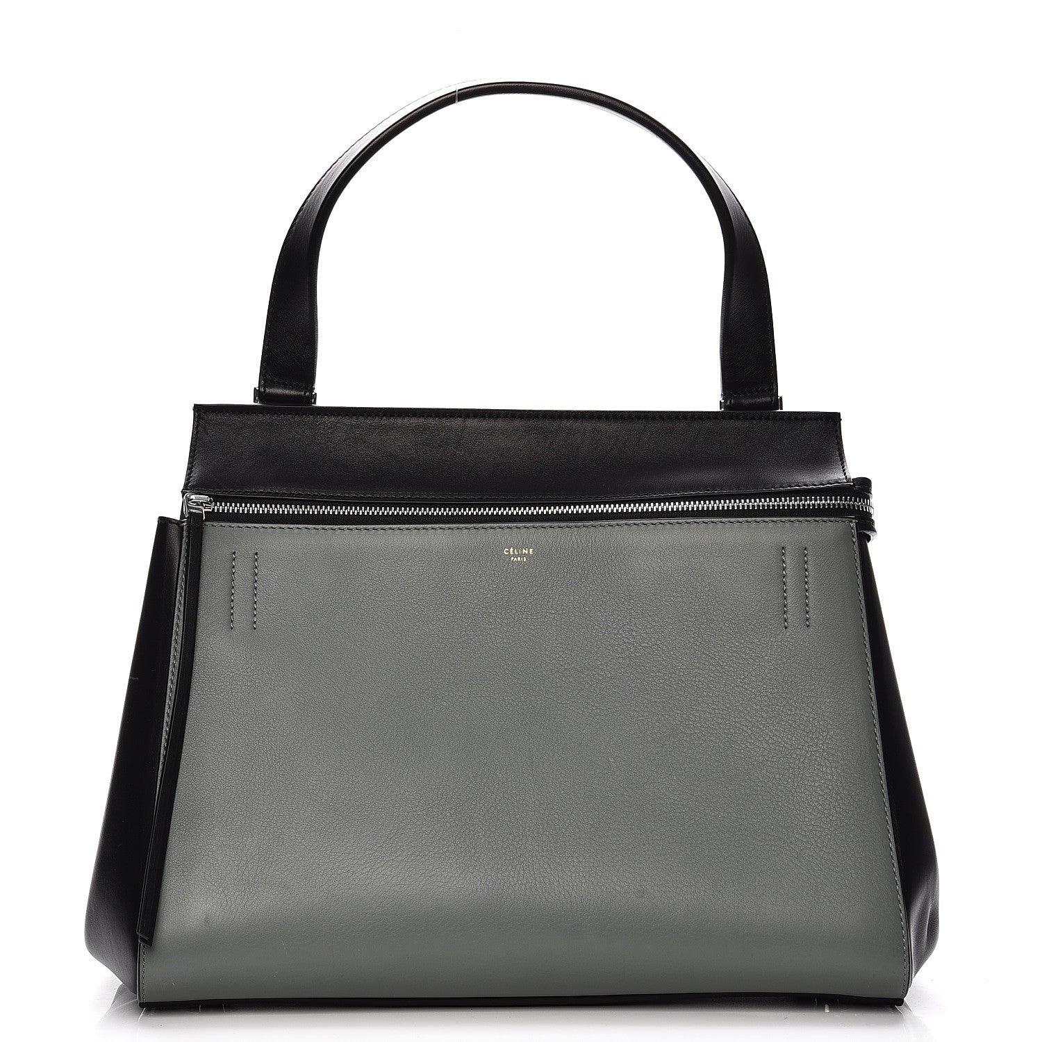 Celine Calfskin Medium Bi-Color Edge Shoulder Bag Almond 1 of 11
