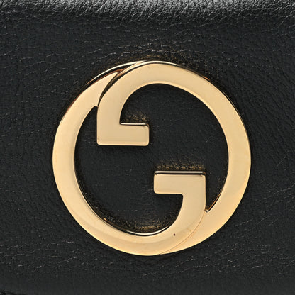 Gucci Roxy Calfskin Mini Blondie Card Case Wallet with Strap Shoulder Black 8 of 10