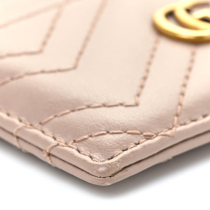 Gucci Calfskin Matelasse GG Marmont Card Holder Porcelain Rose 8 of 9