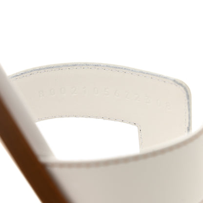 Hermes Box Calfskin Oran Sandals 35 White 8 of 9