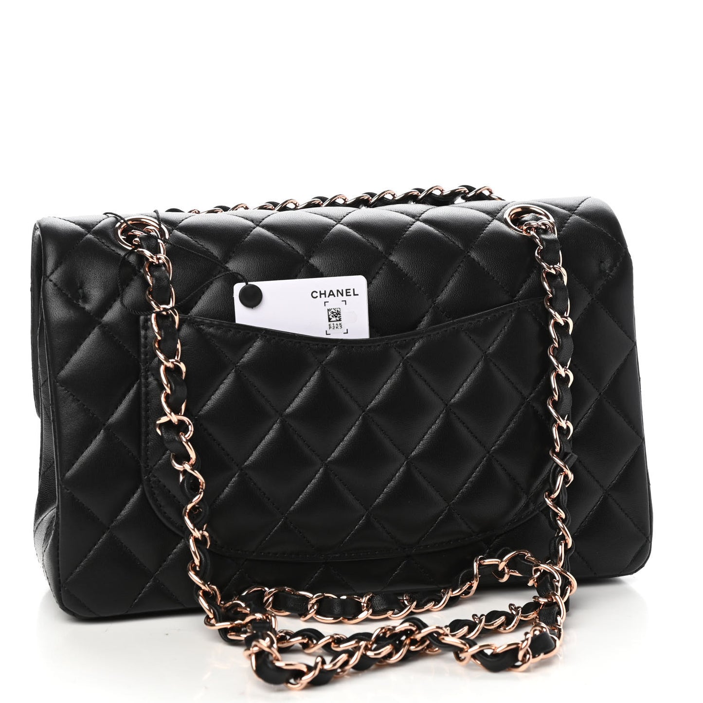 Lambskin Quilted Small Double Flap Black