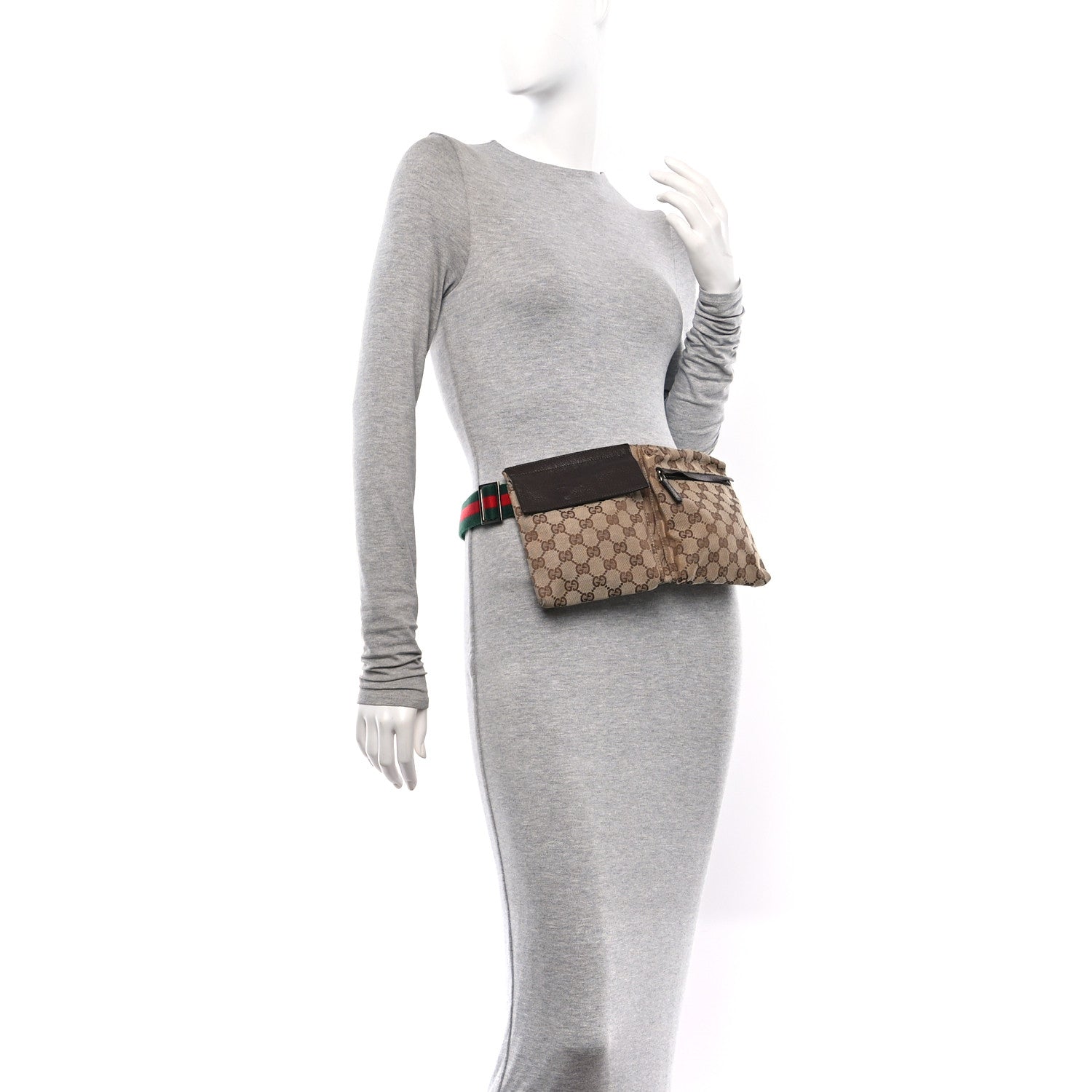 Gucci Monogram Web Belt Bag Dark Brown 2 of 9