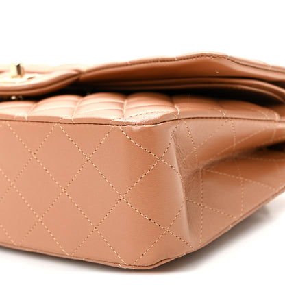 Chanel Lambskin Quilted Medium Double Flap Brown 10 of 10