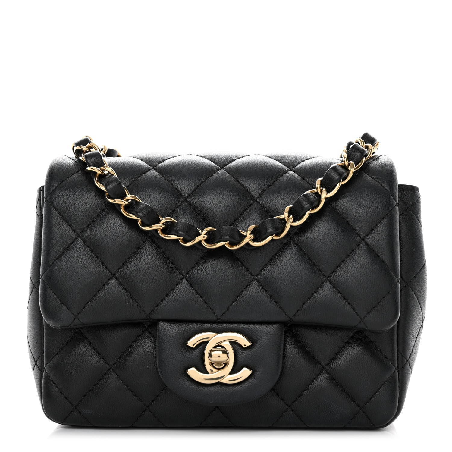 Chanel Lambskin Quilted Mini Square Flap Black 1 of 11