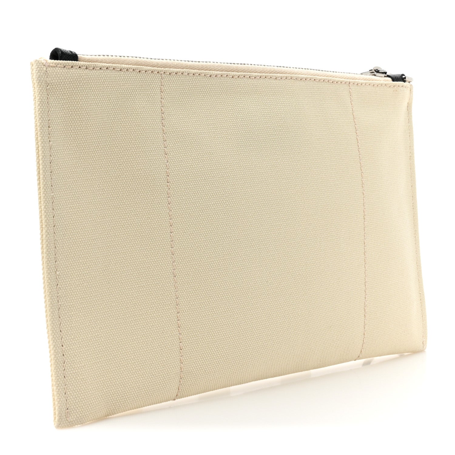 Prada Canvas Saffiano Saint Barth Flat Wristlet Pouch Grezzo 3 of 7