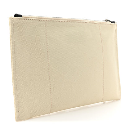 Prada Canvas Saffiano Saint Barth Flat Wristlet Pouch Grezzo 3 of 7
