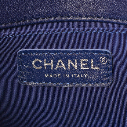 Chanel Calfskin Chevron Quilted Mini Rectangular Flap Navy 7 of 10